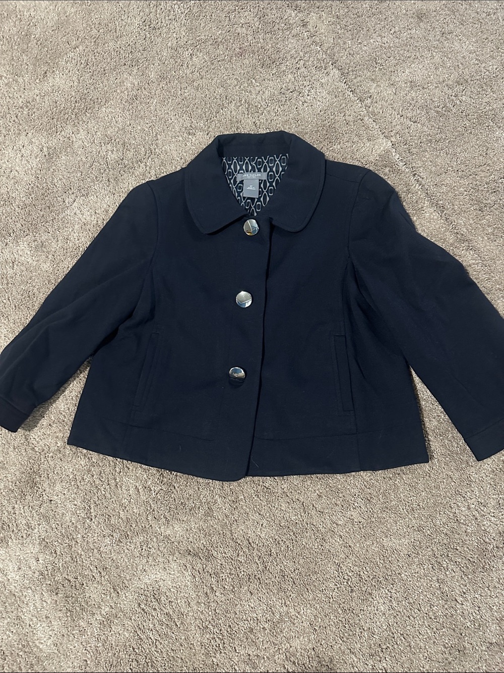 Ann Taylor  Cropped Navy Blazer
